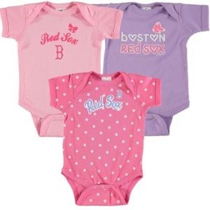 NWT • (3) Red Sox / Soft As A Grape • Bodysuits
